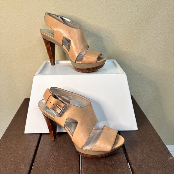 MICHAEL KORS Platform Neutral Sandals Heels - 8.5 - Picture 3 of 11